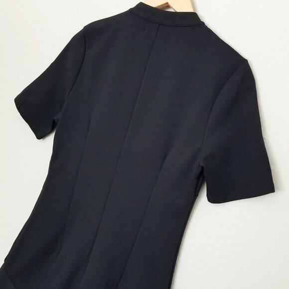 NEW Avec Les Filles Black Ponte Knit Lace-Up Dress M LBD Slimming Classic Modest - Picture 12 of 16